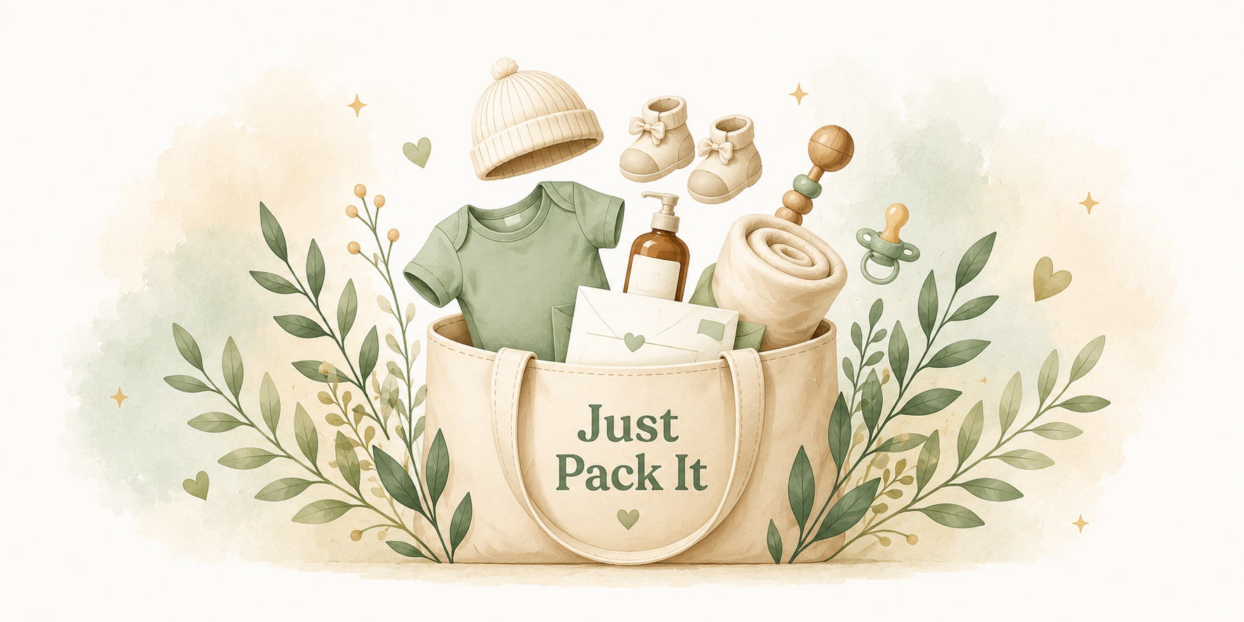 Torba Just Pack It z rzeczami dla mamy i dziecka